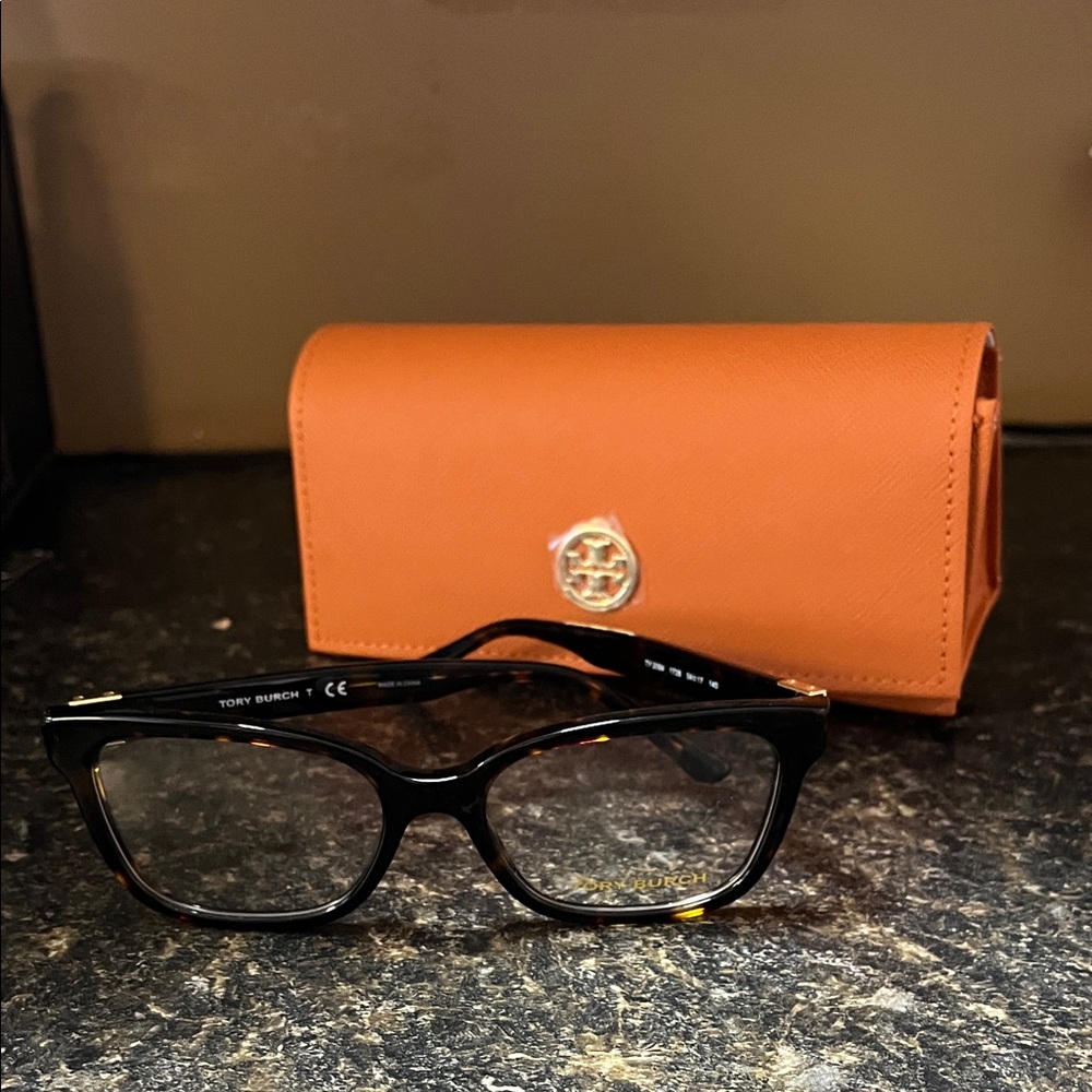 Tory Burch Black Glasses with Orange Case
